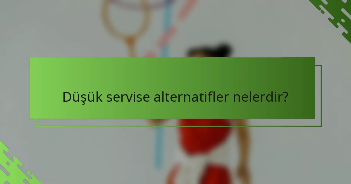 Düşük servise alternatifler nelerdir?